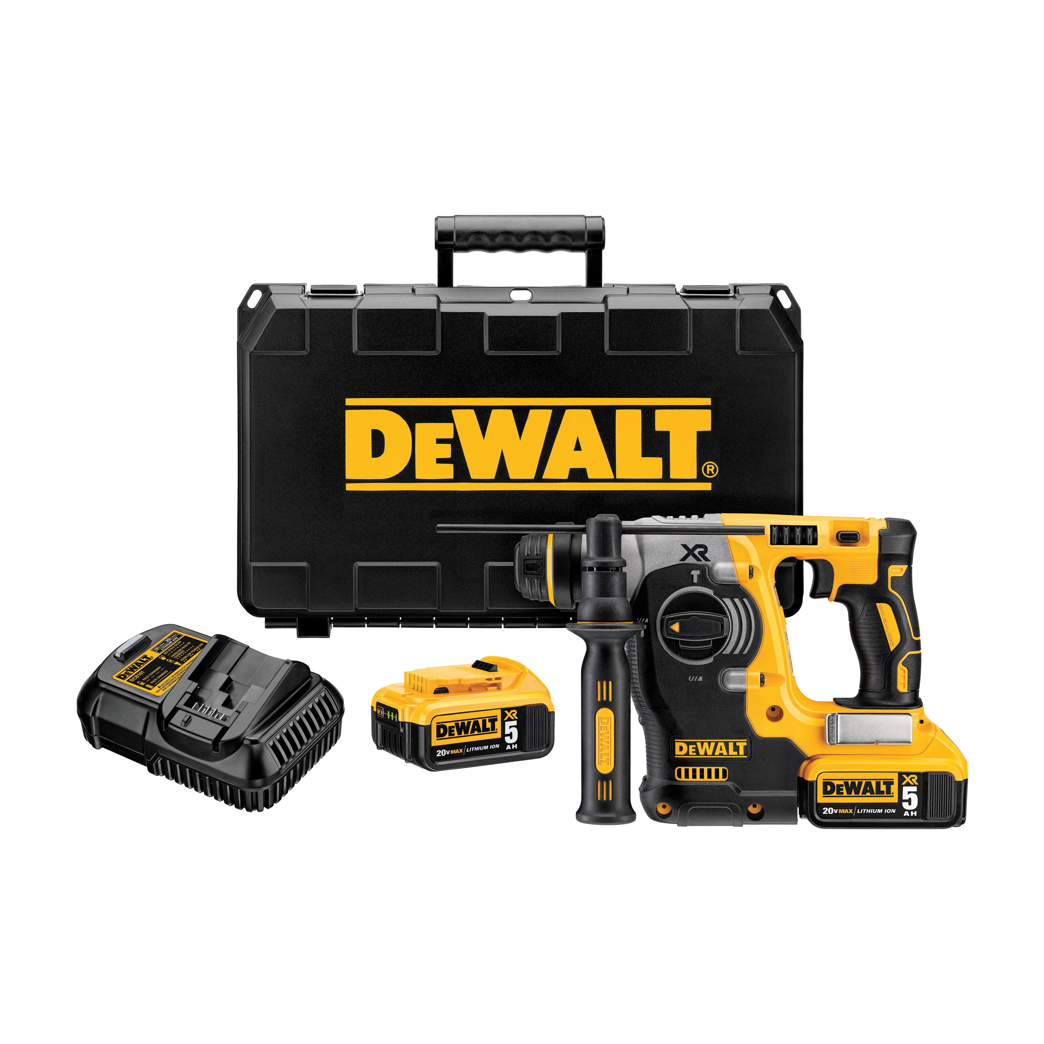 DeWALT® 20V MAX* DCH273P2 XR™ High Performance Cordless Rotary Hammer Kit, 1 in SDS Plus® Chuck, 20 V AC, 0 to 1100 rpm No-Load, Li-Ion Battery