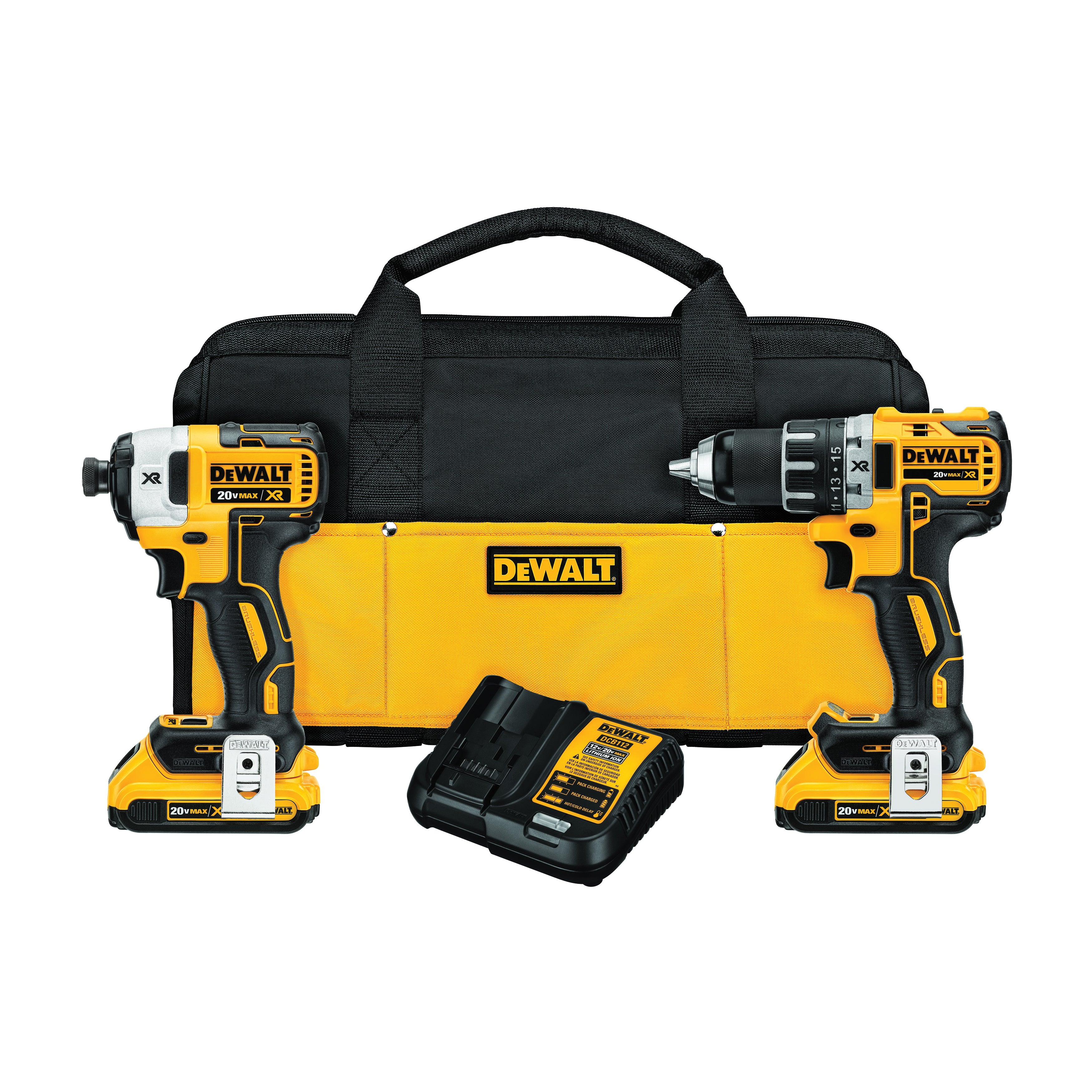 DeWALT® 20V MAX* MATRIX™ XR™ DCK283D2 2-Tool Compact Cordless Combination Kit, Tools: Drill Driver, Impact Driver, 20 V, 2 Ah Lithium-Ion Battery