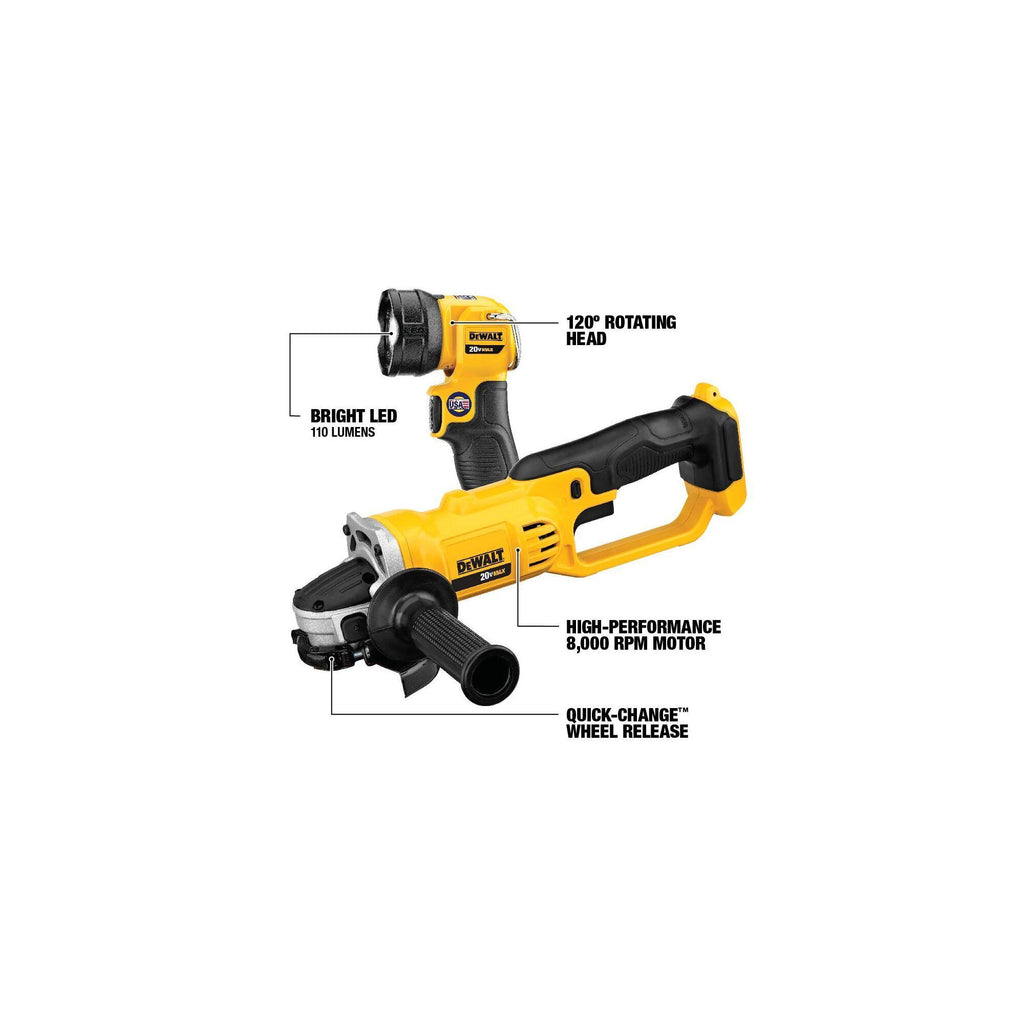 DeWALT® 20V MAX* DCL040 Cordless Rechargeable Work Light, 20 V DC, Li-Ion Battery