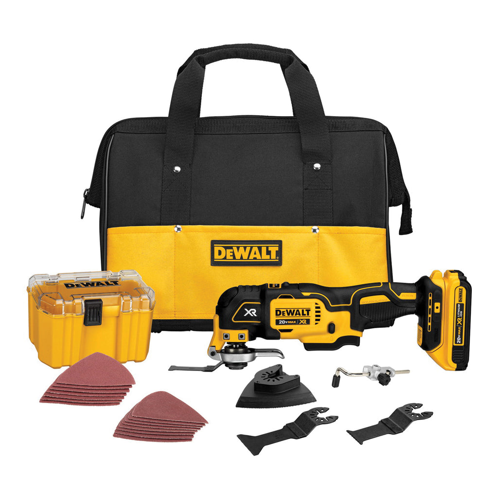 DeWALT® DCS355D1 Quick-Change Cordless Oscillating Multi-Tool Kit, 21000 opm Speed, 20 VDC, Li-Ion Battery, 1 Batteries, Trigger Switch