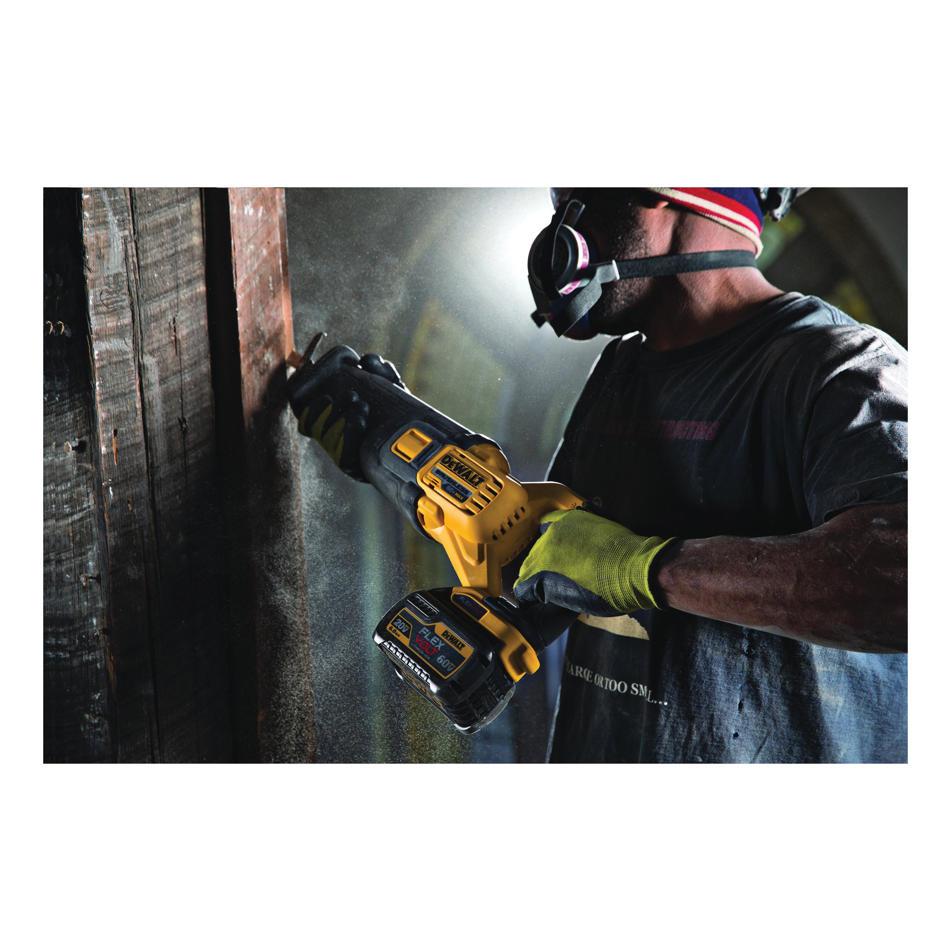 DeWALT® 60V MAX* FLEXVOLT™ DCS388T1 Brushless Cordless Reciprocating Saw With (1) Battery Kit, 1-1/8 in L Stroke, 0 to 3000 spm, Straight Stroke, 60 V, 17.725 in OAL