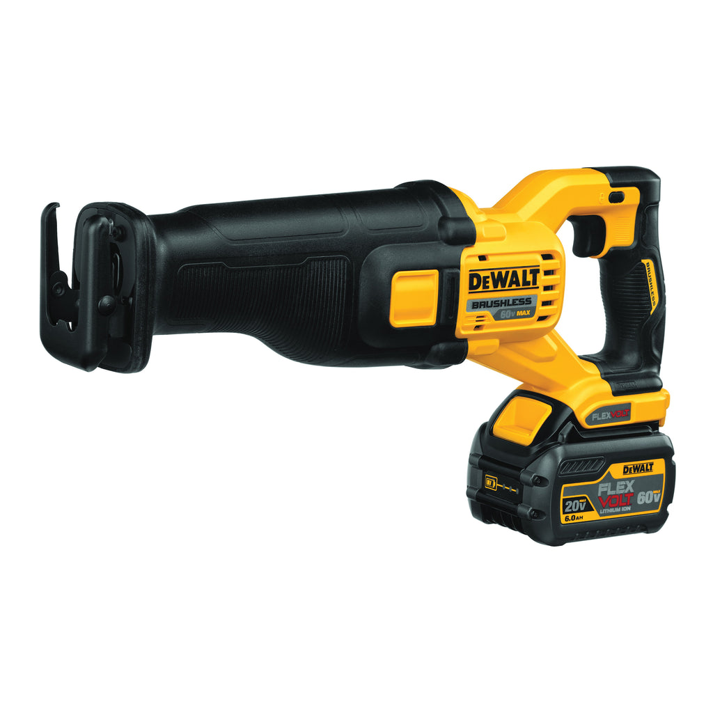 DeWALT® 60V MAX* FLEXVOLT™ DCS388T1 Brushless Cordless Reciprocating Saw With (1) Battery Kit, 1-1/8 in L Stroke, 0 to 3000 spm, Straight Stroke, 60 V, 17.725 in OAL