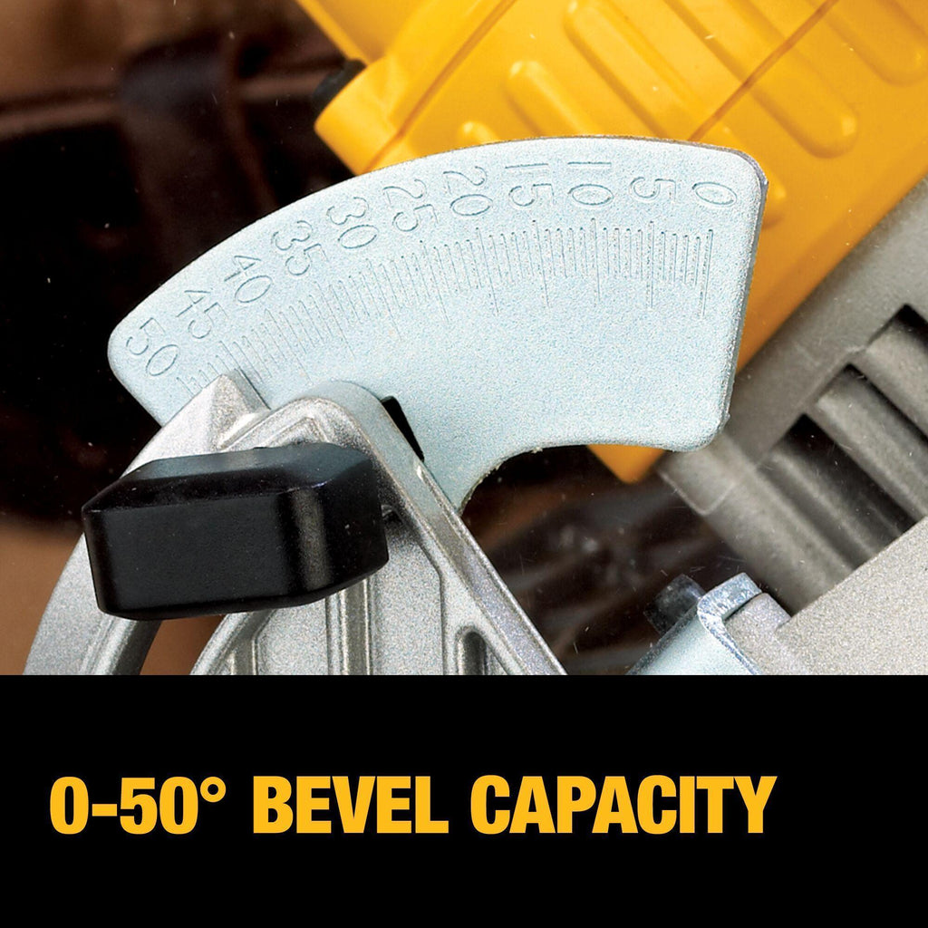 DeWALT® DCS391B Cordless Circular Saw, 6-1/2 in Dia Blade, 5/8 in Arbor/Shank, 20 V DC, 1-5/8 in at 45 deg, 2-1/4 in at 90 deg D Cutting, Li-Ion Battery, Left Blade Side