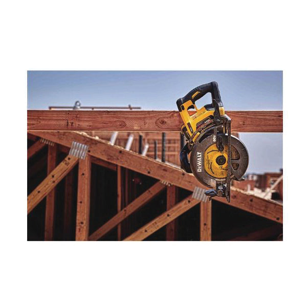 DeWALT® 60V MAX* FLEXVOLT™ DCS577X1 Worm Drive Cordless Circular Saw Kit, 7-1/4 in Blade, 5/8 in Arbor/Shank, 60 V DC, 1-7/8 in at 45 deg, 2-7/16 in at 90 deg D Cutting, Li-Ion Battery, Left Blade Side