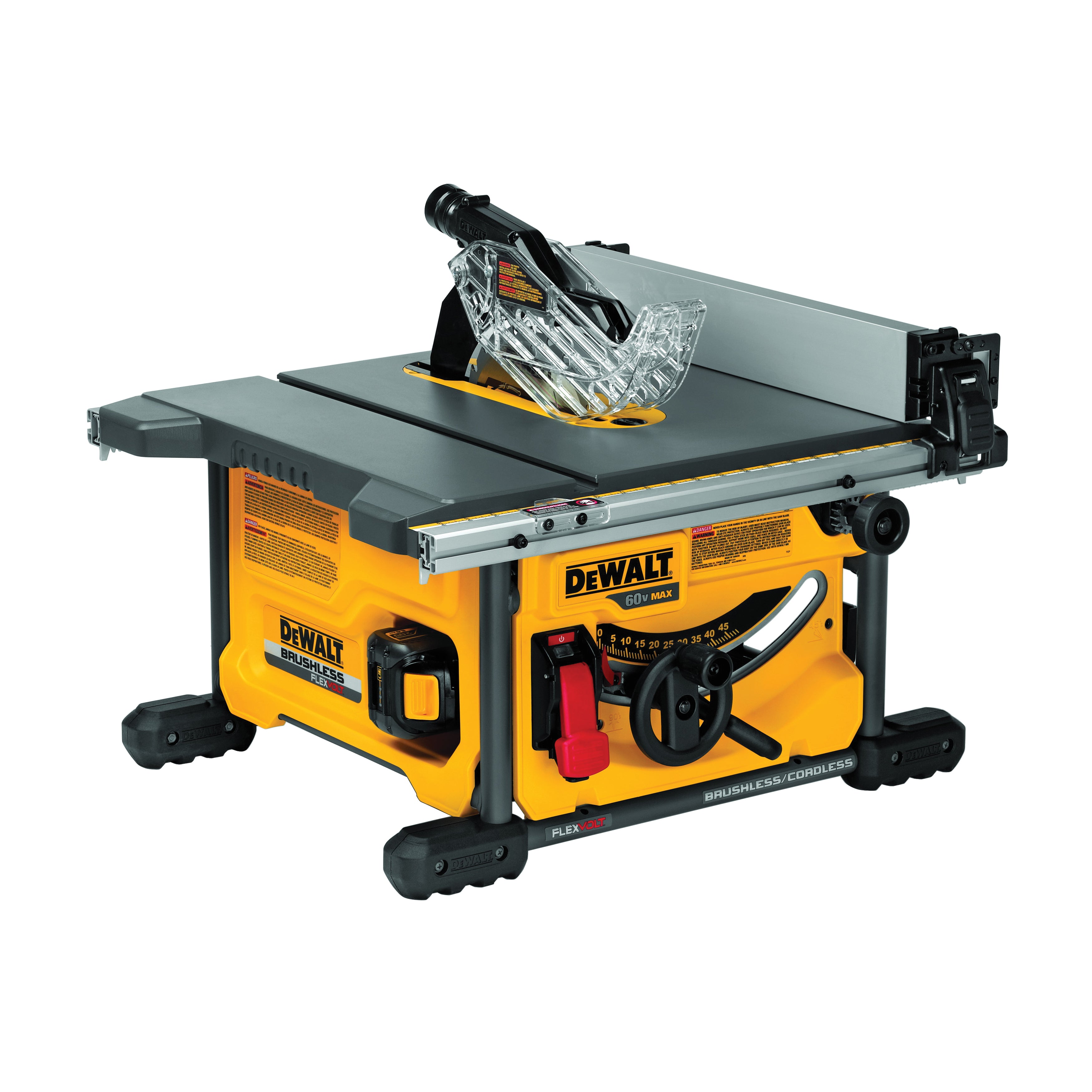 DeWALT® 60V MAX* FLEXVOLT™ DCS7485T1 Cordless Table Saw Kit, 8-1/4 in Dia Blade, 5/8 in Arbor/Shank, 1-3/4 in 45 deg Capacity, 2-1/2 in 90 deg Capacity