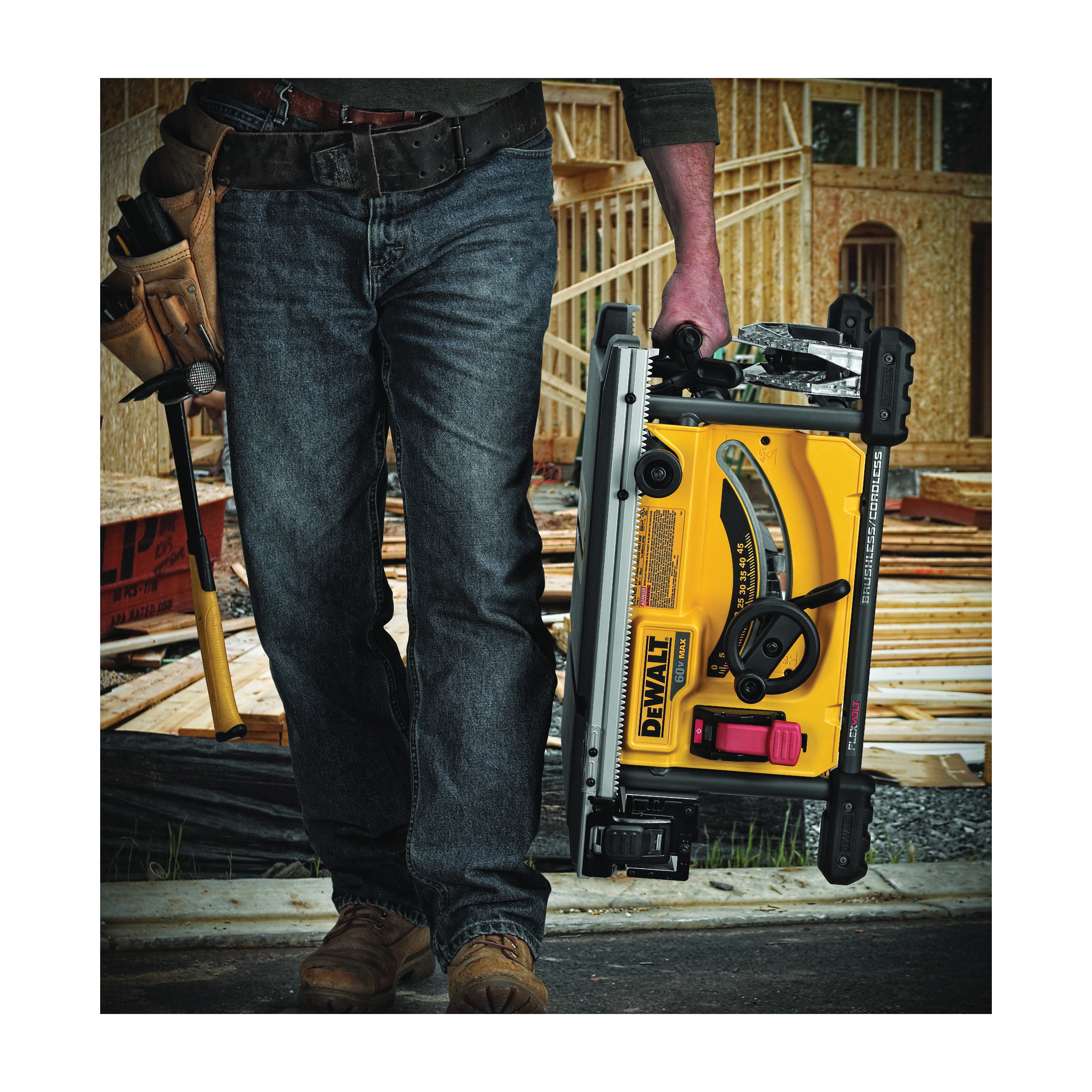 DeWALT® 60V MAX* FLEXVOLT™ DCS7485T1 Cordless Table Saw Kit, 8-1/4 in Dia Blade, 5/8 in Arbor/Shank, 1-3/4 in 45 deg Capacity, 2-1/2 in 90 deg Capacity