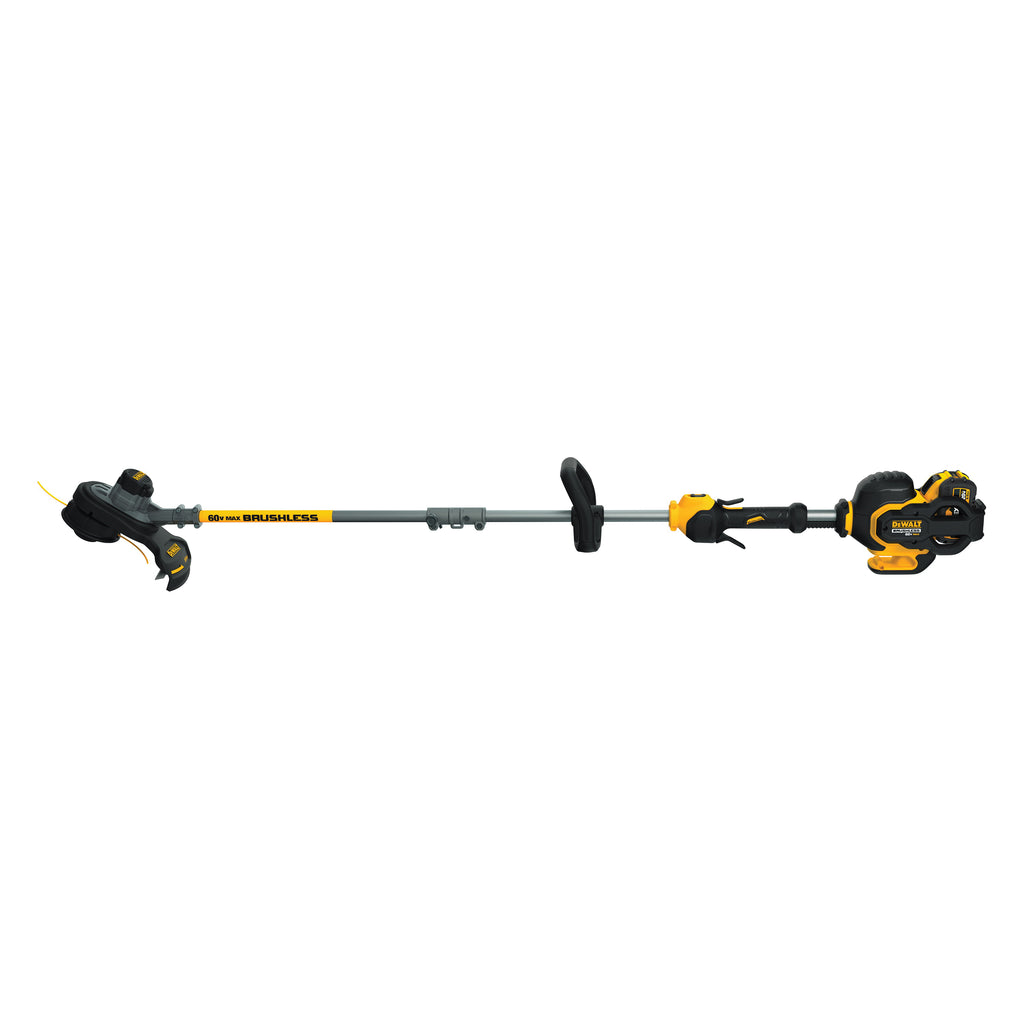 DeWALT® 60V MAX* FLEXVOLT™ DCST970X1 Cordless String Trimmer, 15 in W Cutting, 45 in L Straight Shaft, 0.08 in Dia Line, Bump Feed Line Advance
