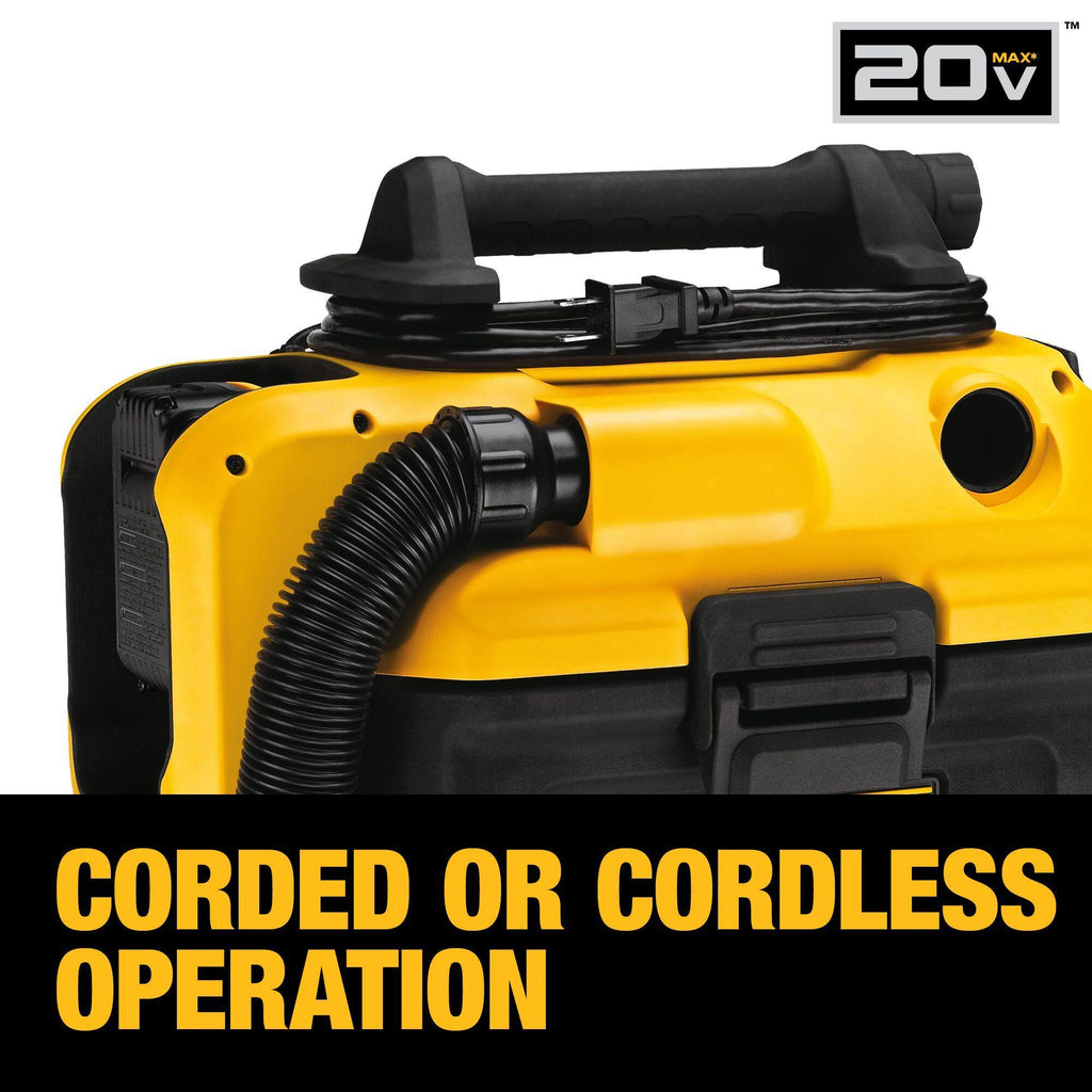 DeWALT® DCV581H Industrial Wet/Dry Vacuum, 8 A, 2 gal Tank, 18/20 V DC