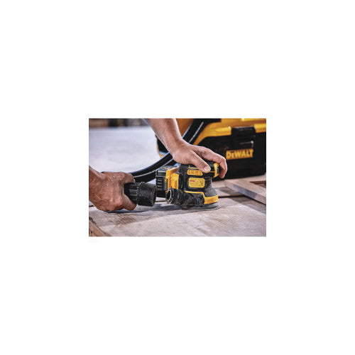 DeWALT® DCW210P1 20V MAX Random Orbit Cordless Sander Kit, 5 in Dia Wheel, 20 V AC, 8000 to 12000 opm, Li-Ion Battery, Black/Yellow
