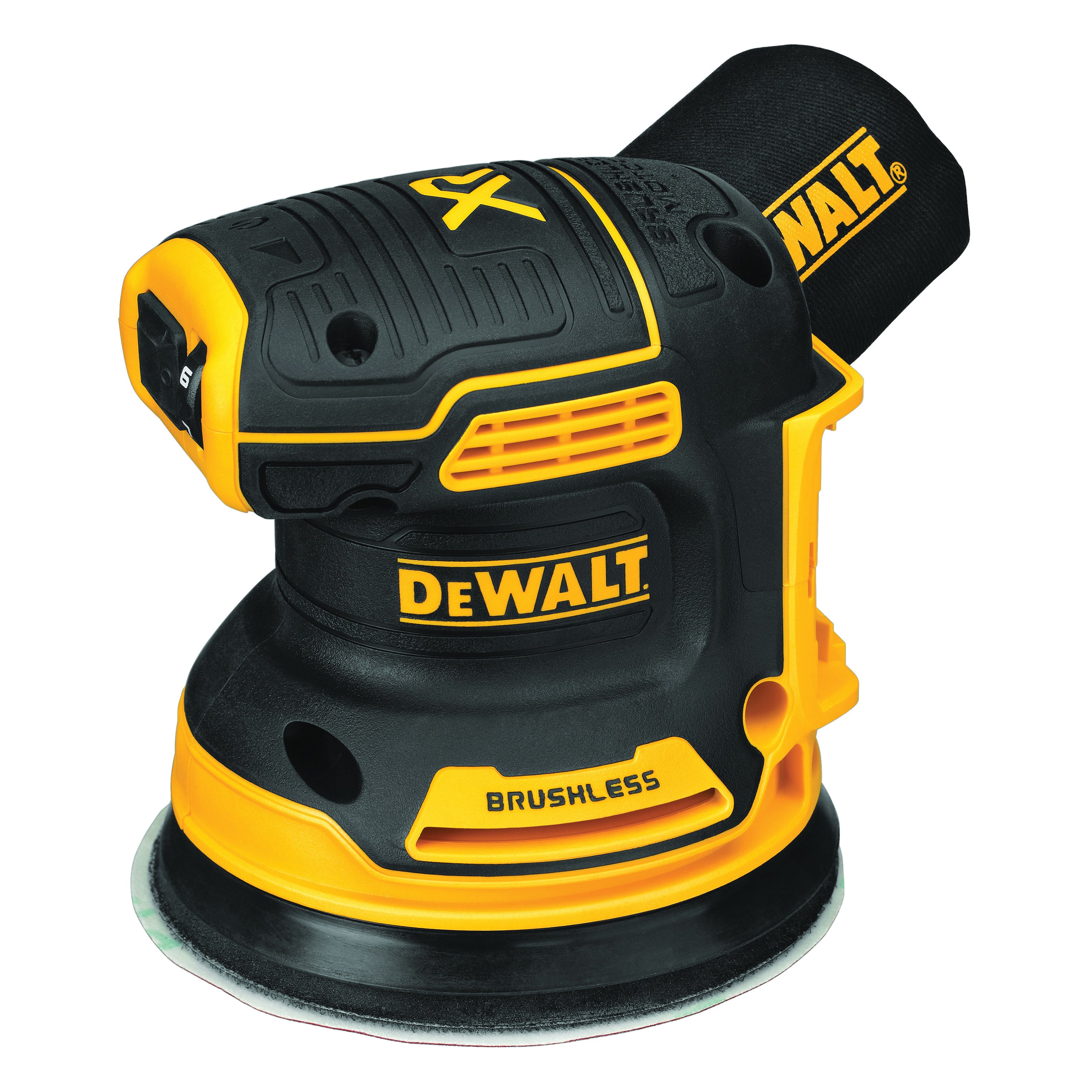 DeWALT® DCW210P1 20V MAX Random Orbit Cordless Sander Kit, 5 in Dia Wheel, 20 V AC, 8000 to 12000 opm, Li-Ion Battery, Black/Yellow