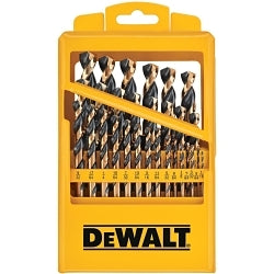 DeWALT® DWA1189 Drill Bit Set, 135 deg Drill Point Angle, 29 Pieces, HSS, Black Oxide