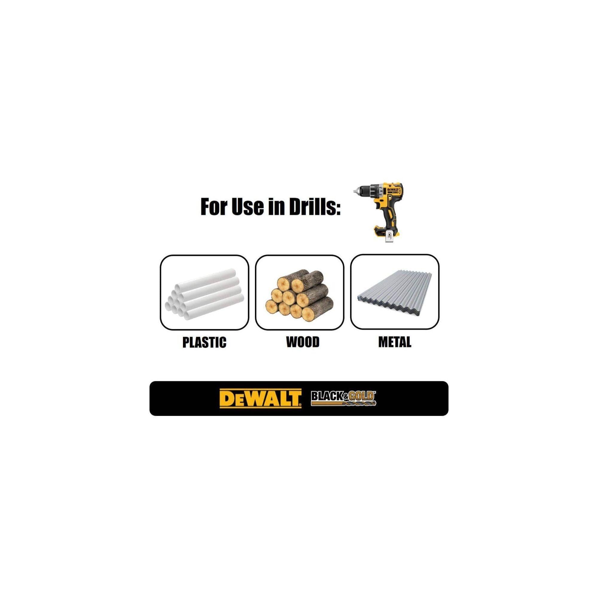 DeWALT® DWA1189 Drill Bit Set, 135 deg Drill Point Angle, 29 Pieces, HSS, Black Oxide