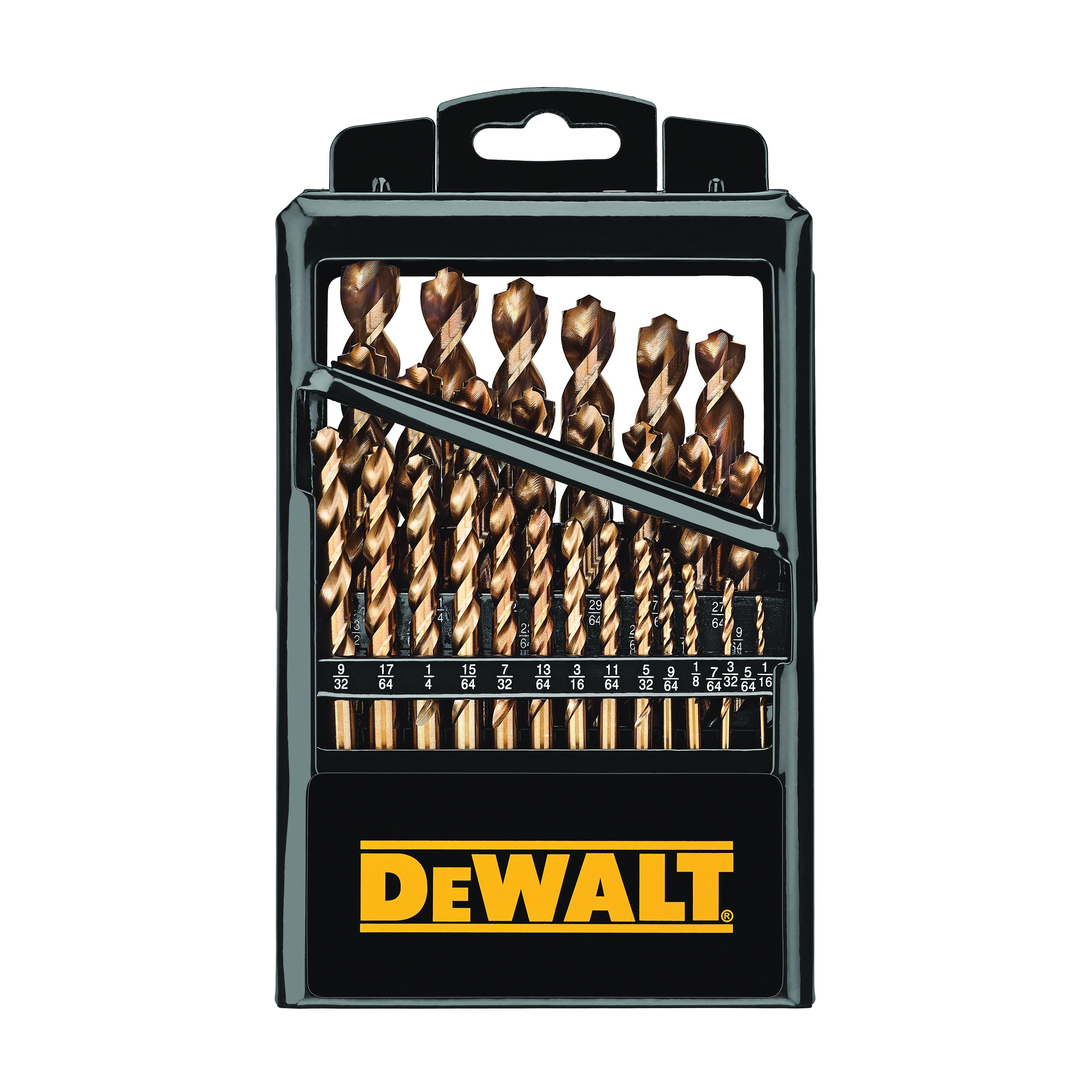 DeWALT® DWA1269 Drill Set, 1/16 in Min Drill Bit, 1/2 in Max Drill Bit, 135 deg Drill Point Angle, 29 Pieces, Cobalt