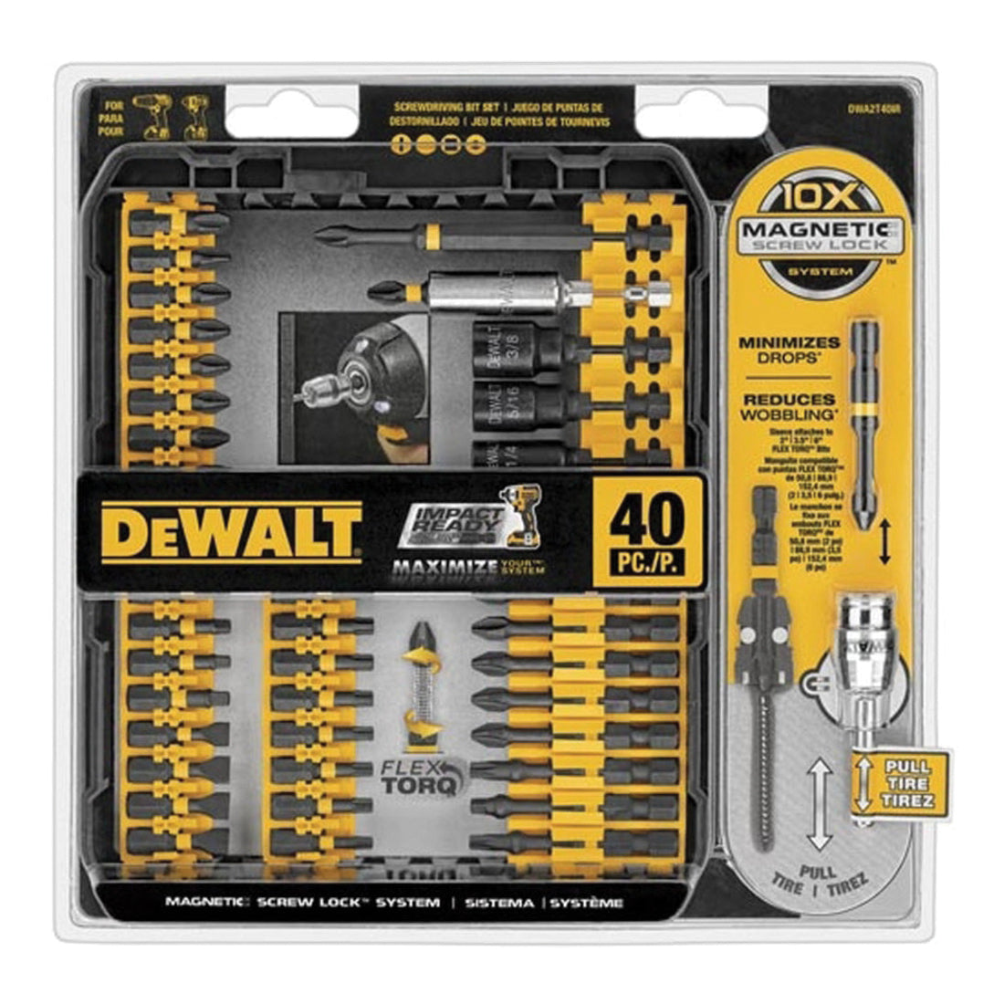 DeWALT® Impact Ready® FlexTorq™ DWA2T40IRC Screwdriving Set, 40 Pieces