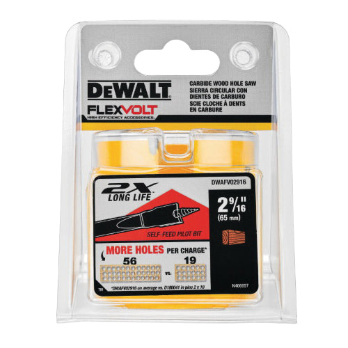 DeWALT® FLEXVOLT® DWAFV0138 Hole Saw, 1-3/8 in Dia, 2-1/4 in D Cutting, Carbide Cutting Edge
