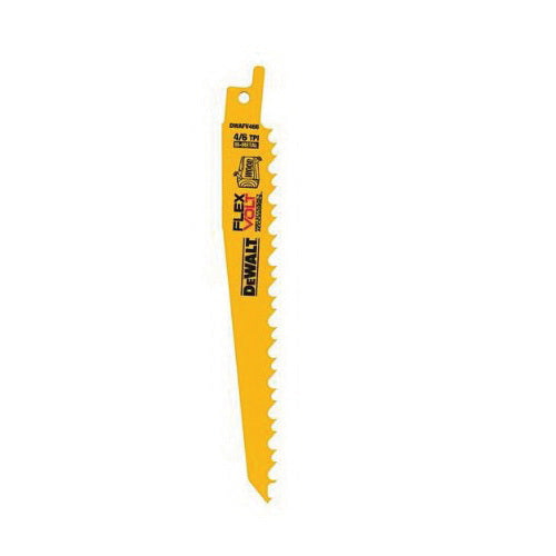 DeWALT® FLEXVOLT® DWAFV466 Taper Back Reciprocating Saw Blade, 6 in L x 1 in W, 6, Bi-Metal Body, Universal/Toothed Edge Tang