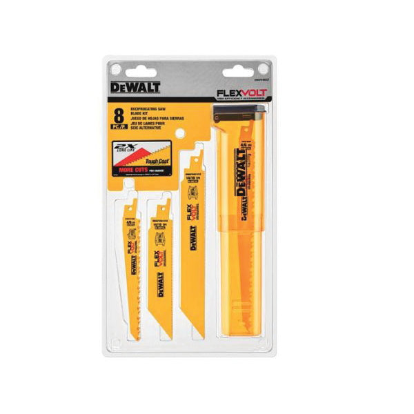 DeWALT® DWAFV48SET General Purpose Tapered Back Reciprocating Saw Blade Set, 6 in, 8 in, 9 in L x 3/4 in, 1 in W, Bi-Metal Body