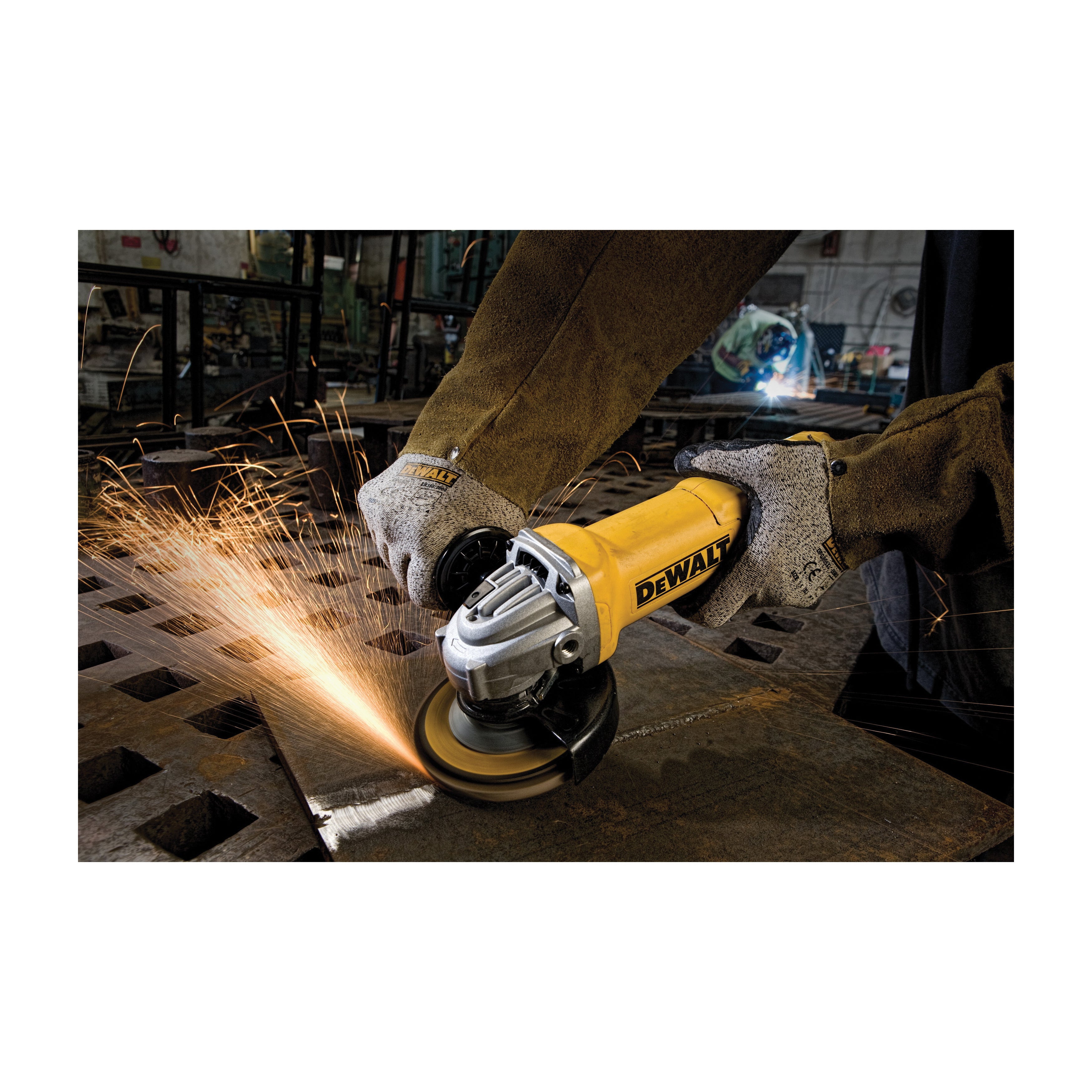 DeWALT® DWE402 Small Angle Grinder, 4-1/2 in Dia Wheel, 5/8-11 Arbor/Shank, 120 V AC, For Wheel: Quick-Change™, Yellow, Yes, Lock-On Paddle Switch