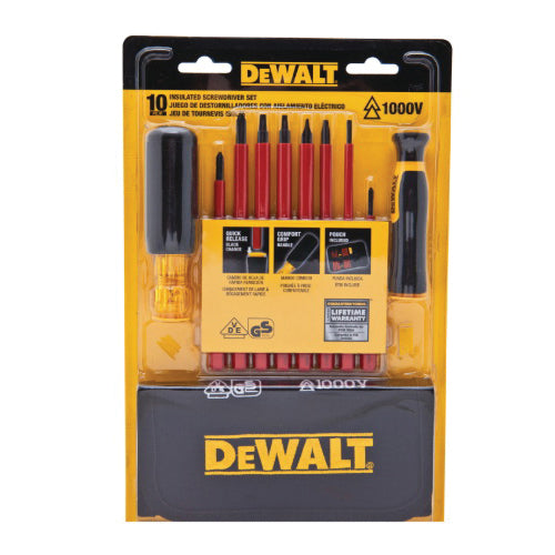 DeWALT® DWHT66417 Screwdriver Set, 10 Pieces, ASME B107