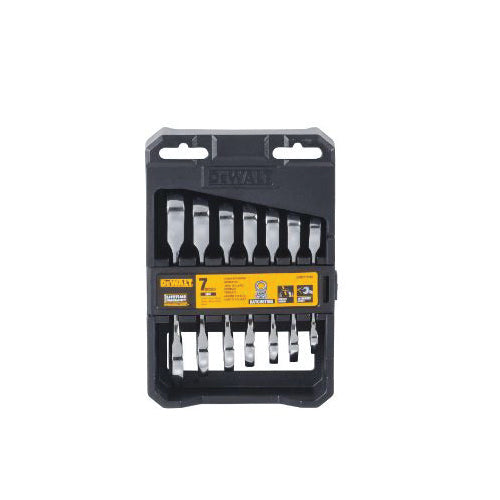 DeWALT® DWMT19261 Wrench Set, 7 Pieces, 10 to 19 mm, Polished Chrome