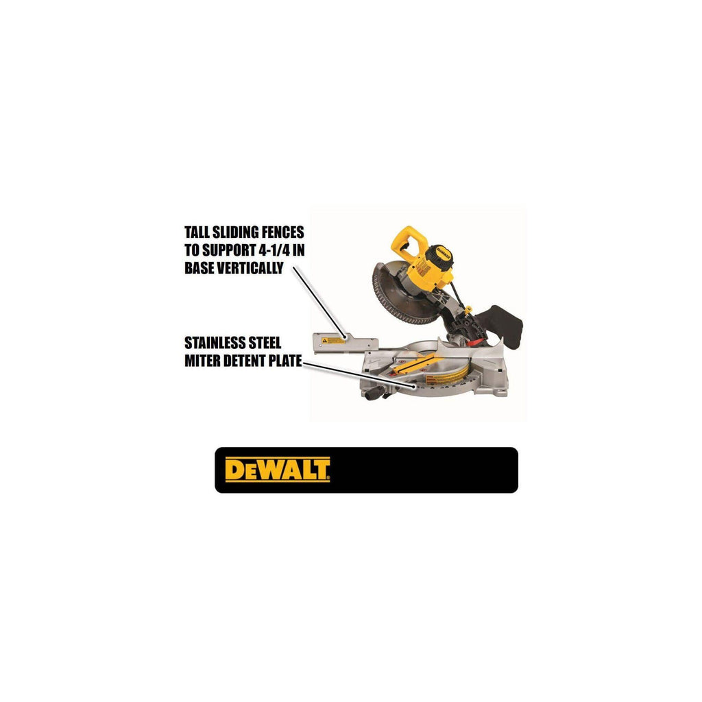 DeWALT® DWS713 Electric Single Bevel Compound Miter Saw, 10 in Dia Blade, 5/8 in, 1 in Arbor/Shank, 50 deg Left to 50 deg Right Miter, 48 deg Left to 3 deg Right Bevel