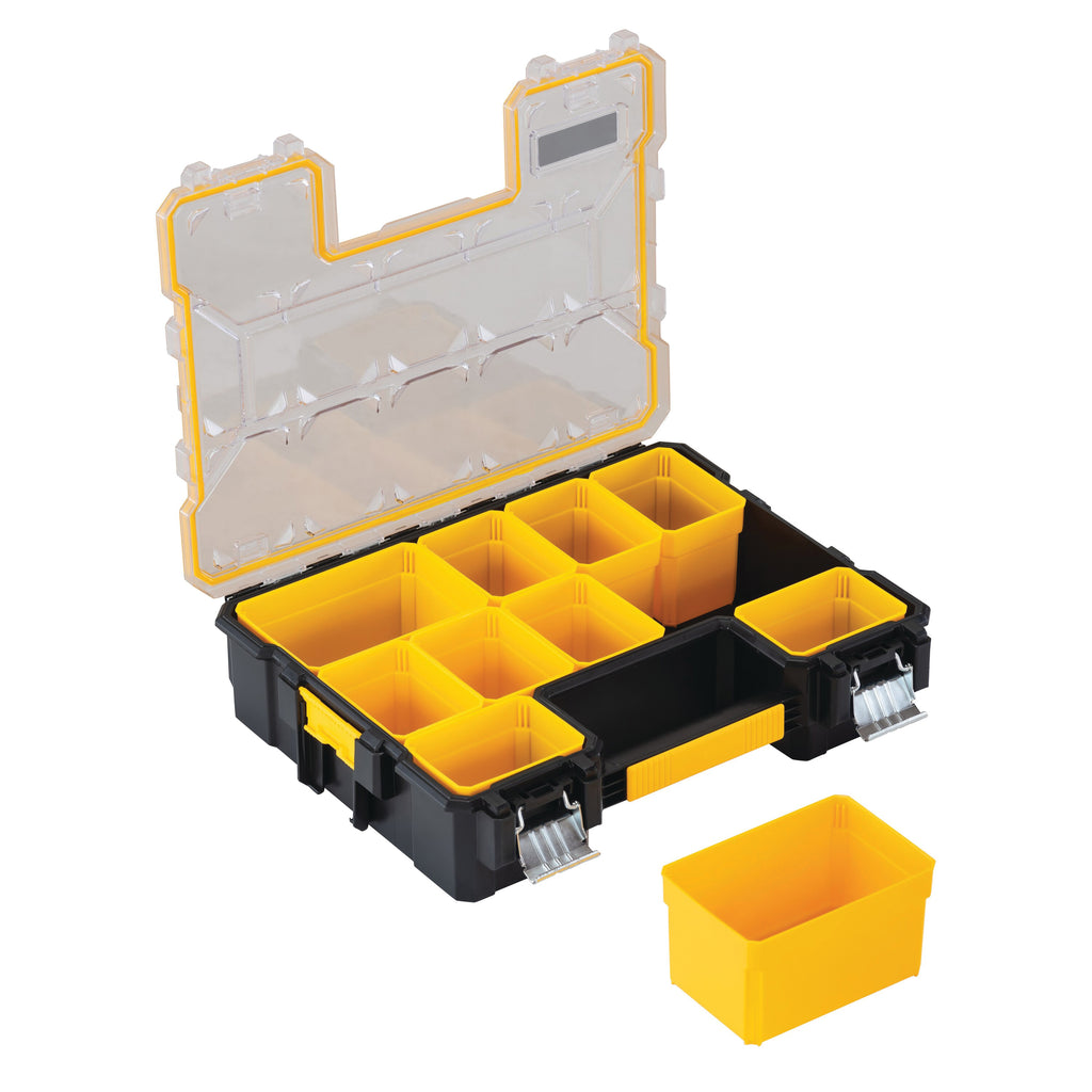 DeWALT® DWST14825 Professional Tool Organizer With Latch, 4-1/2 in H x 14 in W, Metal/Plastic, Black/Clear