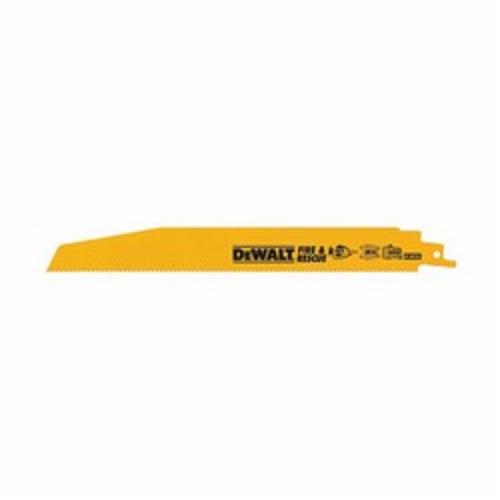 DeWALT® DW4865B Tapered Back Reciprocating Saw Blade, 9 in L x 1 in W, 10, Bi-Metal Body, Universal/Toothed Edge Tang