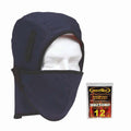 DenTec™ THERMO-HEAT™ GL6CHP Extended Neck Hard Hat Winter Liner With Heat Pack Channels and 2 HOTTEC Mini Warmers, Hook and Loop Closure, Fleece, Navy Blue
