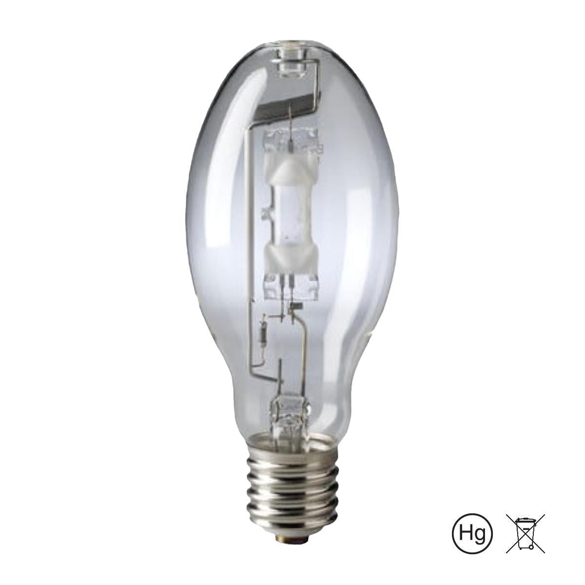 EIKO® MH250/U Universal Burn HID-Metal Halide Lamp, 250 W, E39 Mogul Screw HID Metal Halide Lamp, ED28 Shape, 21000 Lumens Initial/13700 Lumens Mean