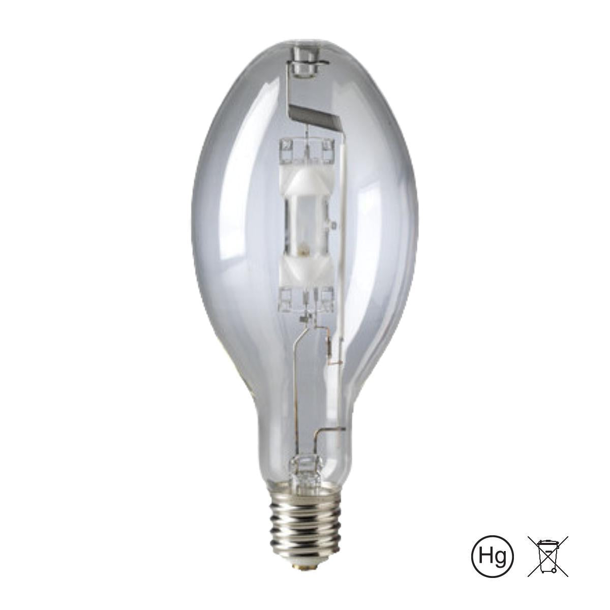 EIKO® MH400/U Universal Burn HID-Metal Halide Lamp, 400 W, E39 Mogul Screw HID Metal Halide Lamp, ED37 Shape, 36000 Lumens Initial/23000 Lumens Mean