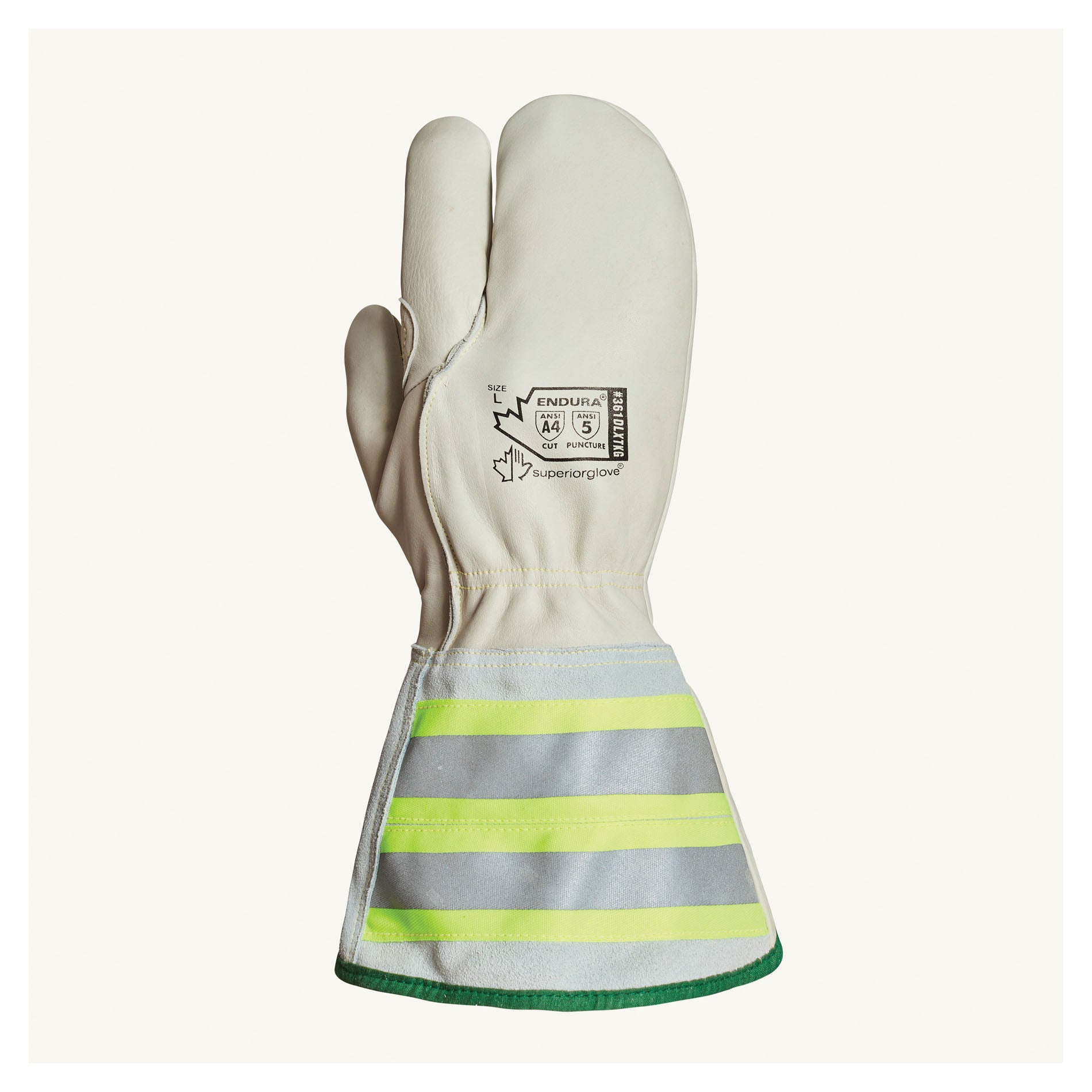 Superior Glove™ 361DLXTKG-L Endura® Winter Cut-Resistant Gloves, Gauntlet Cuff, Resists: Cut/Puncture, ANSI Cut-Resistance Level: A4, ANSI Puncture-Resistance Level: 5