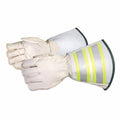 Superior Glove™ 365DLX6-L Endura® Deluxe General Purpose Gloves, Linemans, Grain Horsehide Leather Palm, Kevlar®, Hi-Viz Fluorescent Yellow/Silver Strip, Gauntlet Cuff, Resists: Oil, Puncture, Stain and Water