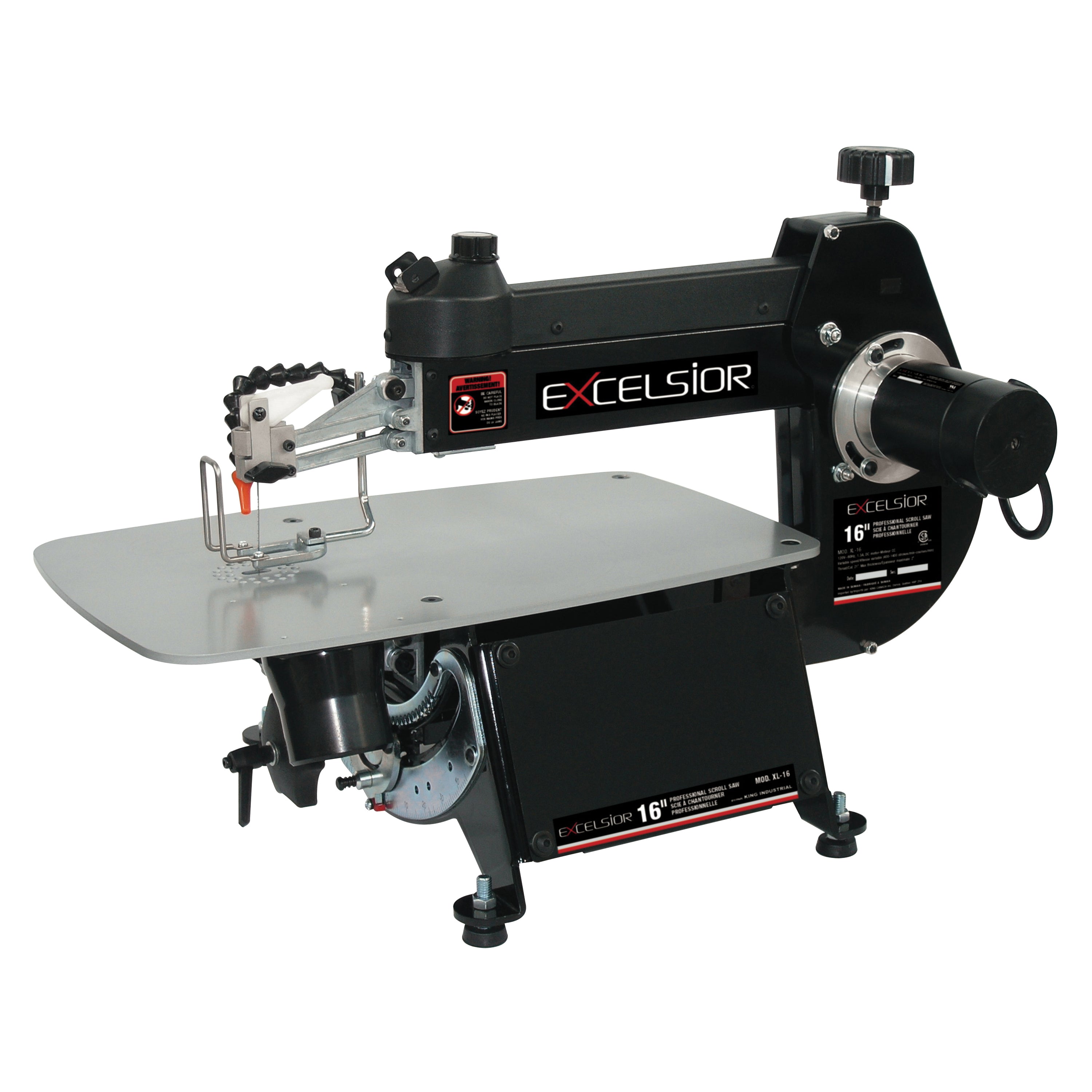 Excelsior XL-16 Professional Scroll Saw, 400 to 1400 spm, 2 in Depth of Cut, 400 to 1400 rpm Speed