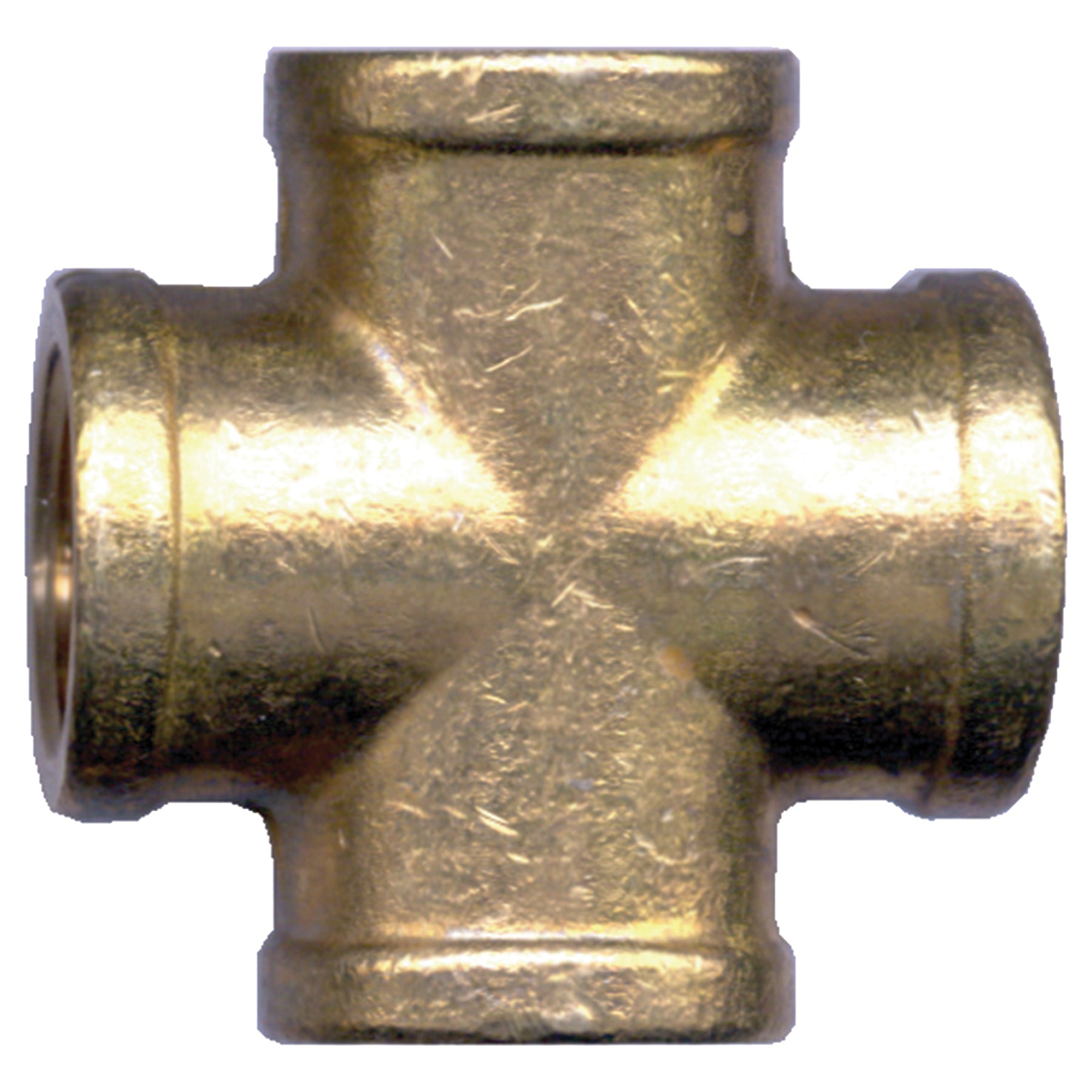 Fairview 102-C Forged Pipe Cross, 3/8 in Nominal, FNPT End Style, Brass, Import