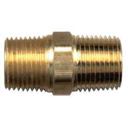 Fairview 122-ED Hex Reducing Pipe Nipple, 3/4 x 1/2 in Nominal, 1.489 in L, Brass, MNPT End Style, Import
