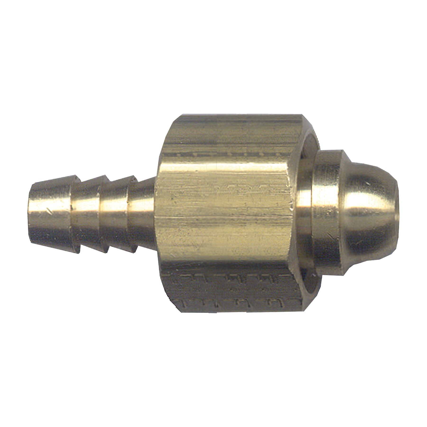 Fairview 131-4B Ball Swivel Pipe Coupler, 1/4 in Nominal, Hose Barb Ball Seat x Female Straight Pipe End Style, Brass, Import