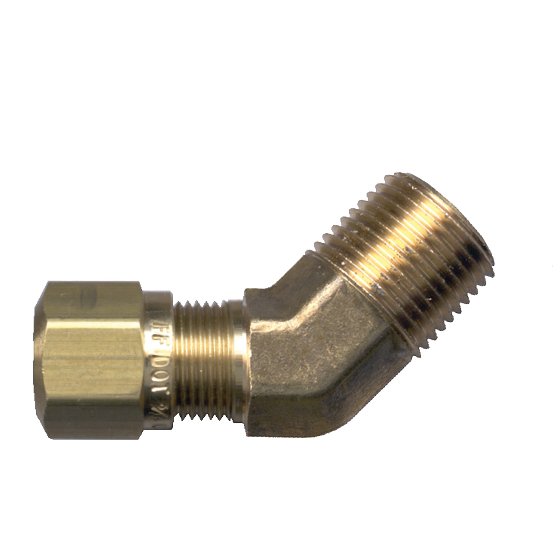 Fairview 1474-4A 45 deg DOT Air Brake Elbow, 1/4 x 1/8 in Nominal, Tube x MNPT End Style, Brass, Import