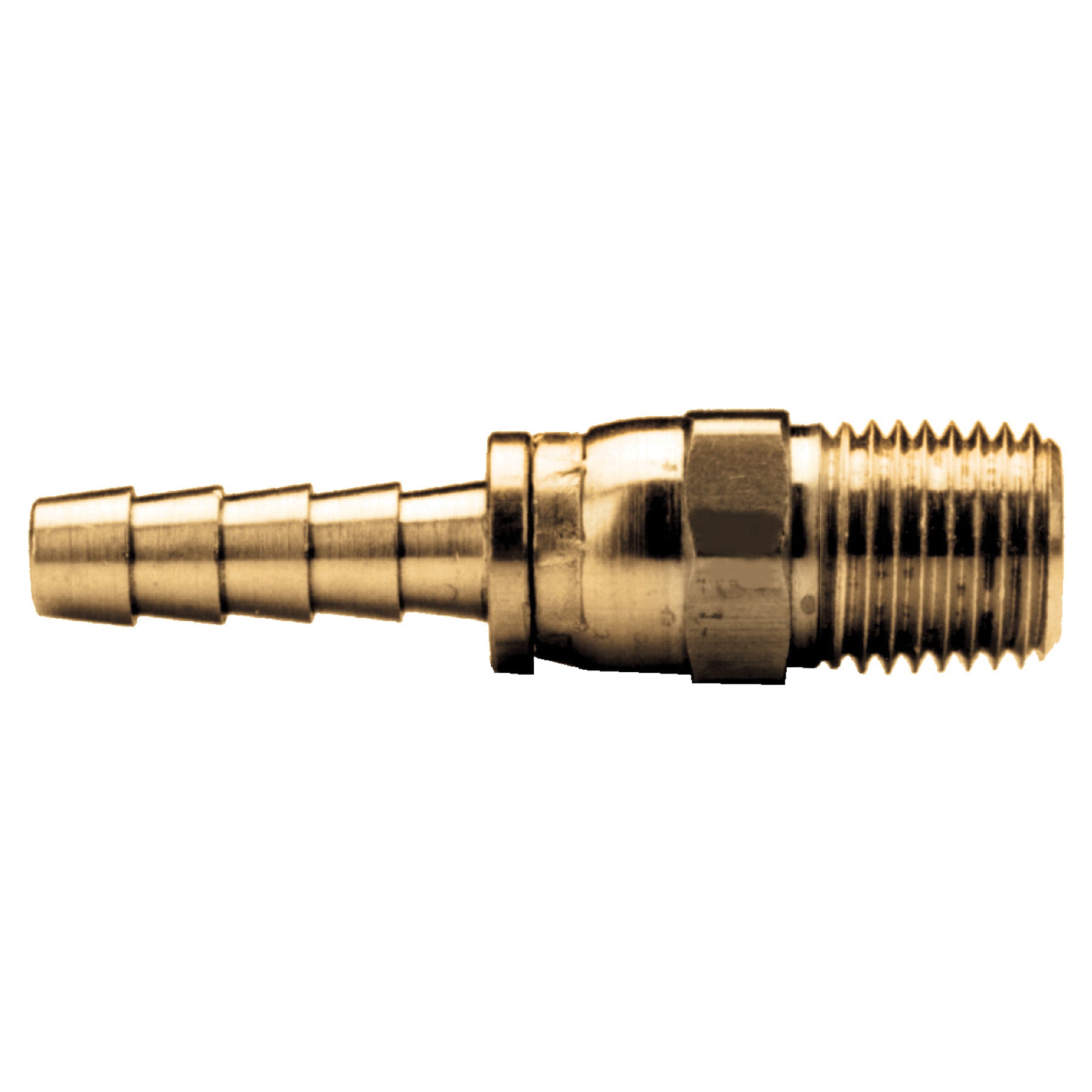 Fairview 1925-8D Working Swivel Pipe Coupler, 1/2 in Nominal, Hose Barb x MNPT End Style, Brass, Import