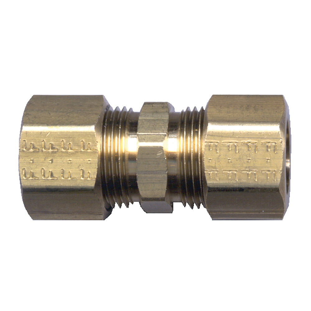 Fairview 462-8 Poly Tube Compression Union Coupling, 1/2 in Nominal, Tube End Style, Brass, Domestic