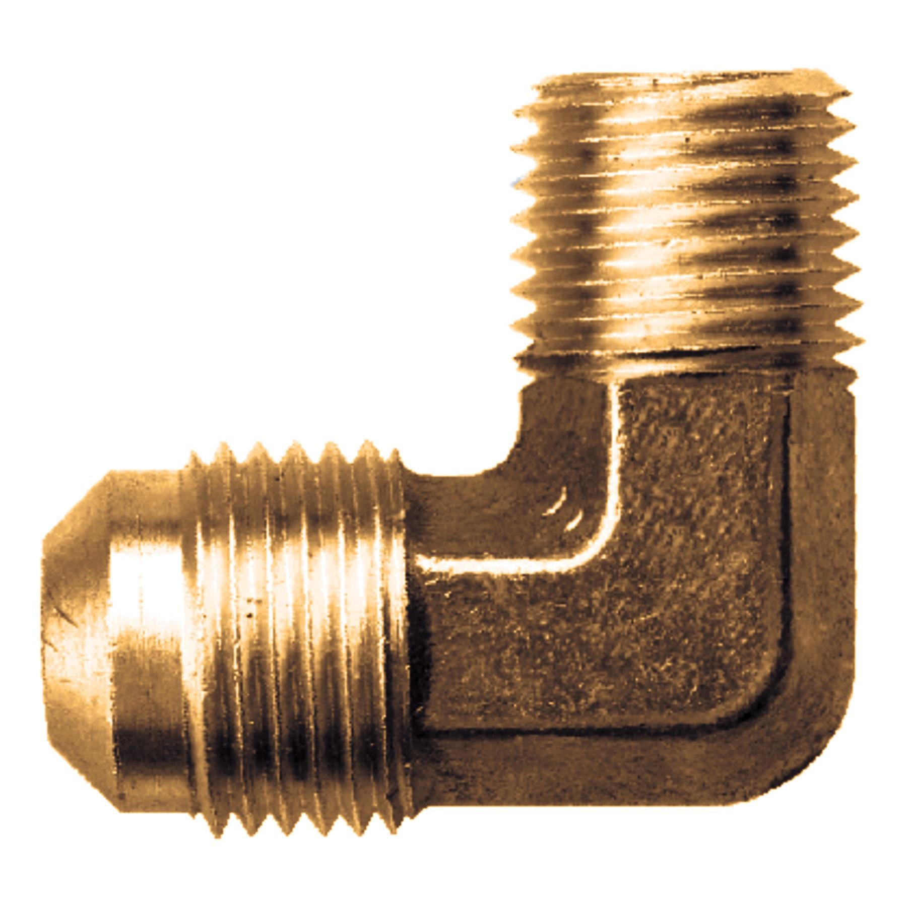 Fairview 49-6D 90 deg Elbow, 3/8 x 1/2 in Nominal, 45 deg SAE Male Flare Tube x MNPT End Style, Brass, Import
