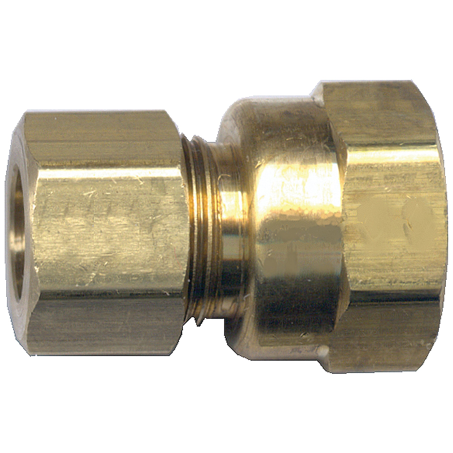 Fairview 66-6C Compression Pipe Connector, 3/8 in Nominal, Tube x FNPT End Style, Brass, Import