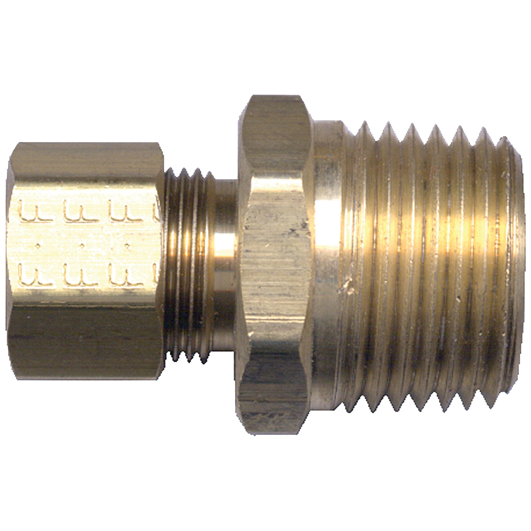 Fairview 68-3B Compression Pipe Connector, 3/16 x 1/4 in Nominal, Tube x MNPT End Style, Brass, Import