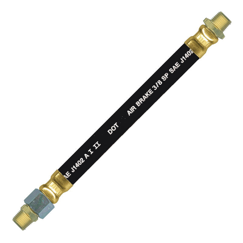 Fairview HAB-6-36C Air Brake Hose Assembly, 3/8 in Nominal, Swivel Male Pipe Adapter x Male Pipe Rigid End Style, 36 in L, 225 psi Working, Rubber, Import