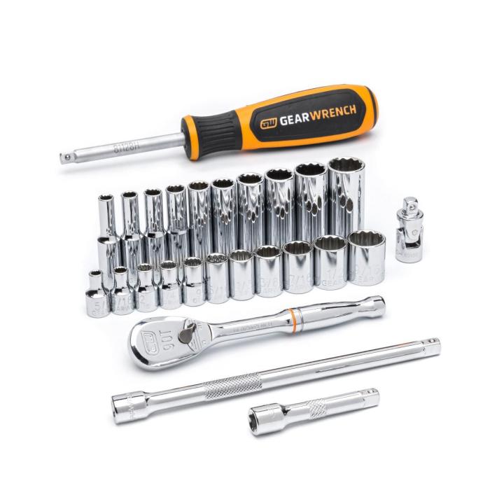 26 Piece 1/4" Drive 12 Point Standard SAE Mechanics Tool Set