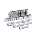 24 Piece 3/8" Drive 6 & 12 Point Standard and Deep Metric Mechanics Tool Set
