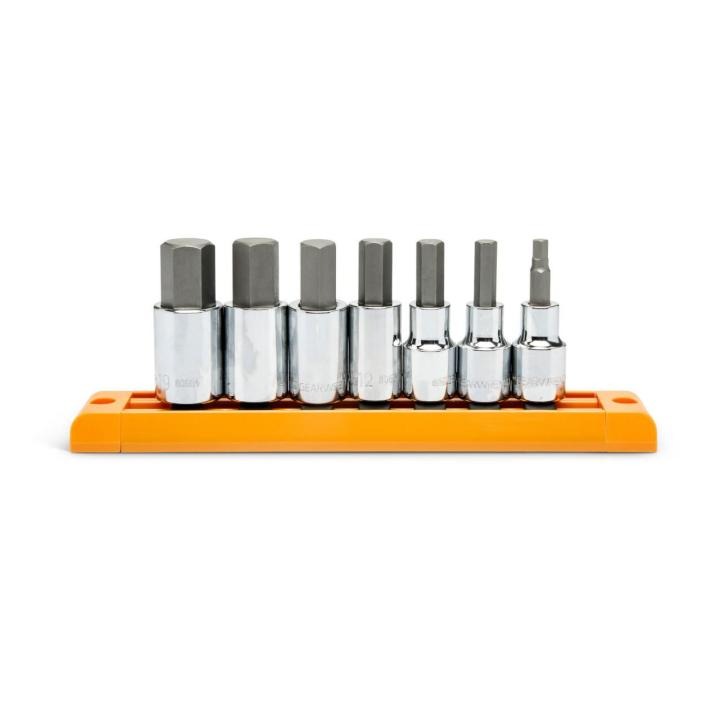 7 Piece 1/2" Drive Hex Bit Metric Socket Set