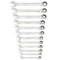 12 Piece 72-Tooth 12 Point Open End Ratcheting Metric Wrench Set