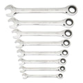 8 Piece 72-Tooth 12 Point Open End Ratcheting Combination SAE Wrench Set