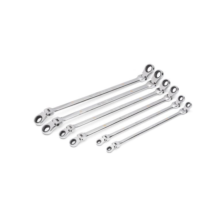 6 Piece 90-Tooth 12 Point Metric GearBox™ Double Flex Ratcheting Wrench Set