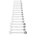 16 Piece 72-Tooth 12 Point Ratcheting Combination Metric Wrench Set